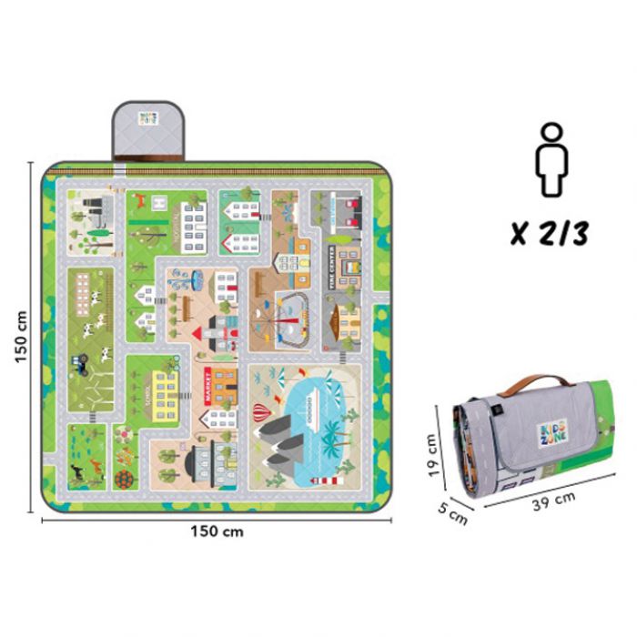 PODLOGA ZA PIKNIK I PLAŽU 150X150CM DJEČACI-GRAD PERLETTI 13151