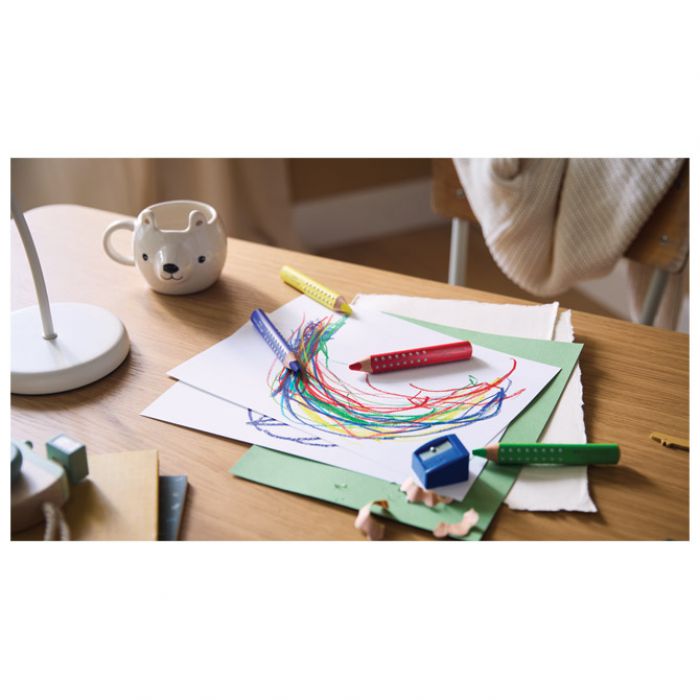 BOJE DRVENE 6BOJA JUMBO XXL GRIPPY 3U1 PLUS ŠILJILO FABER CASTELL 110635 BLISTER