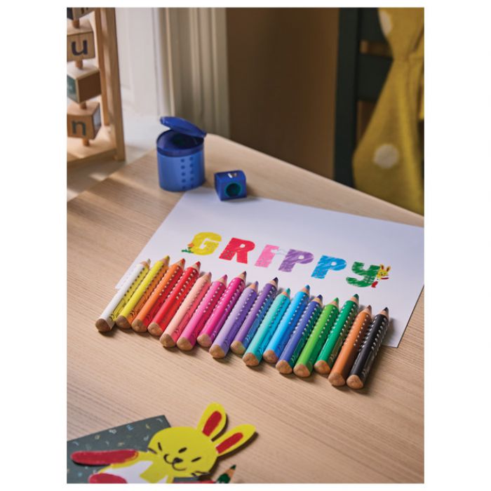 BOJE DRVENE 6BOJA JUMBO XXL GRIPPY 3U1 PLUS ŠILJILO FABER CASTELL 110635 BLISTER