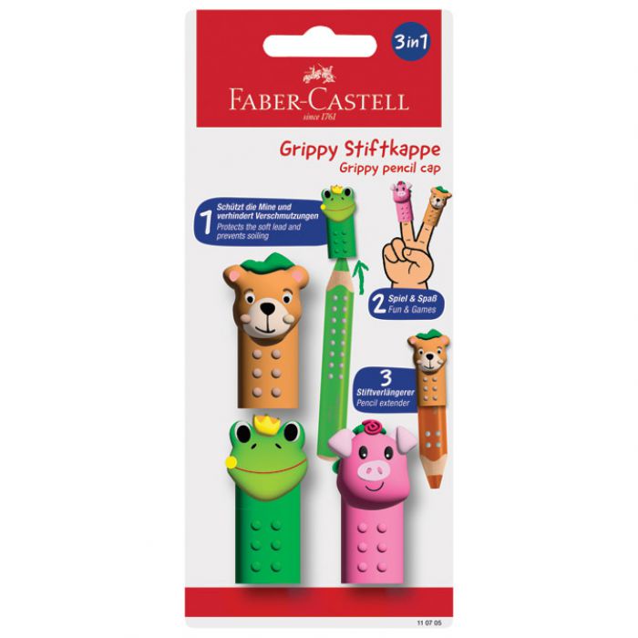 ČEP-NASTAVAK ZA BOJE DRVENE JUMBO XXL GRIPPY PK3 FABER CASTELL 110705 BLISTER