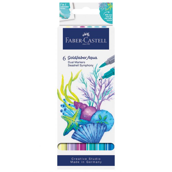 MARKER OBOSTRANI AKVAREL  6 BOJA SEASHELL GOLDFABER FABER CASTELL 164510 SORTIRANO BLISTER