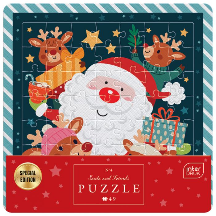 PUZZLE 49 KOM U OKVIRU CHRISTMAS "SANTA & FRIENDS" INTERDRUK