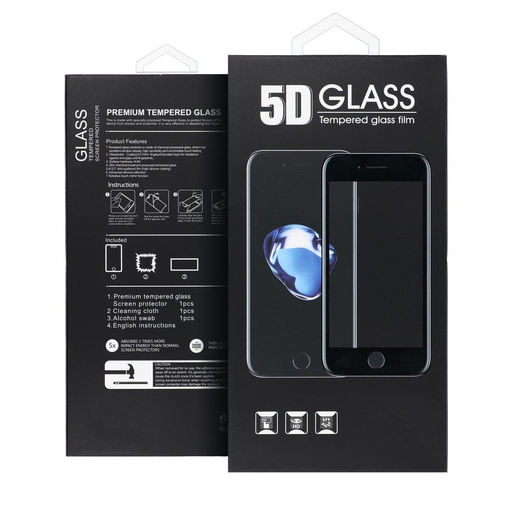 5D Full Glue kaljeno staklo za Motorola G06 / G06 Power – sa crnim rubom