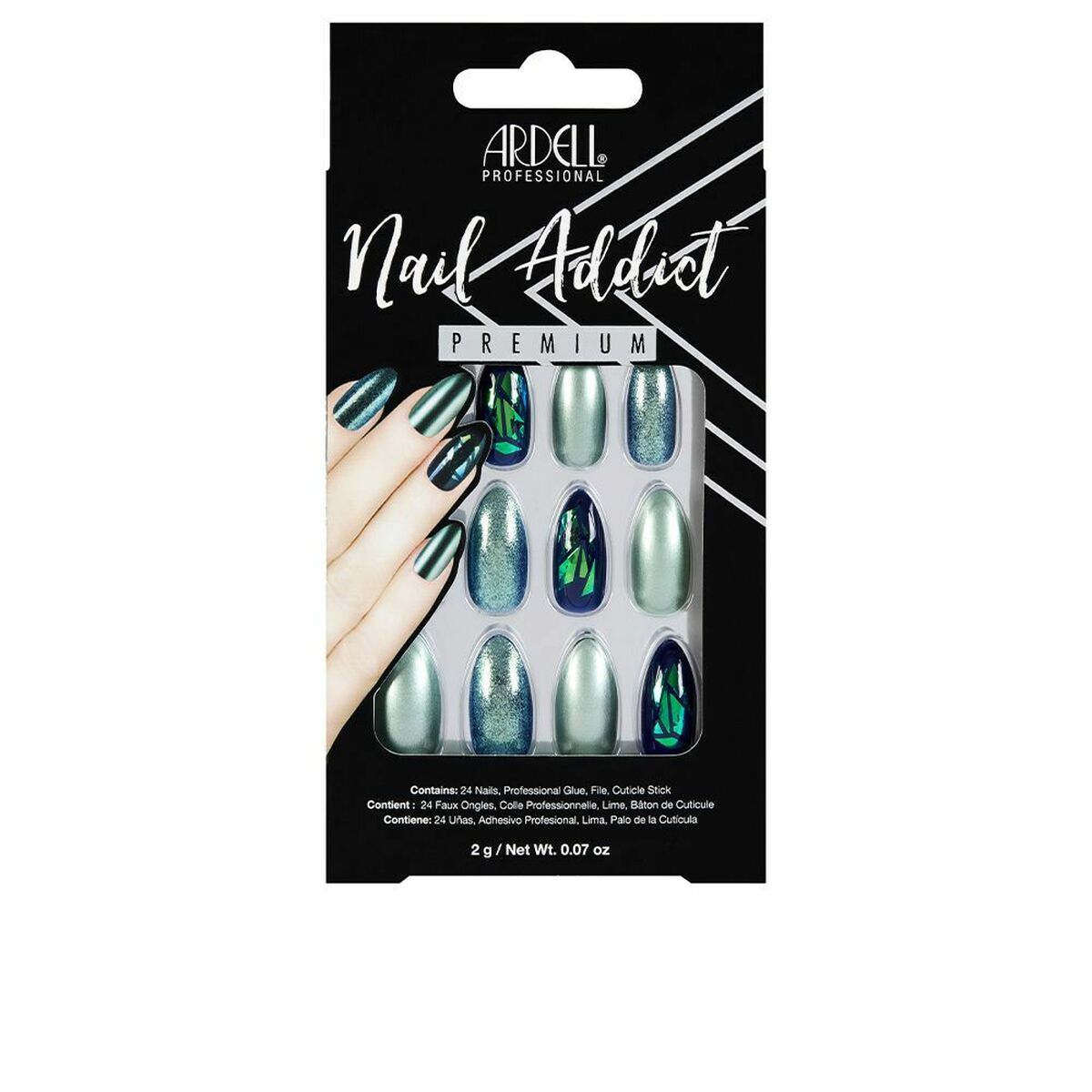 Umjetni nokti Ardell 75887 Green Glitter Chrome (1 kom.)