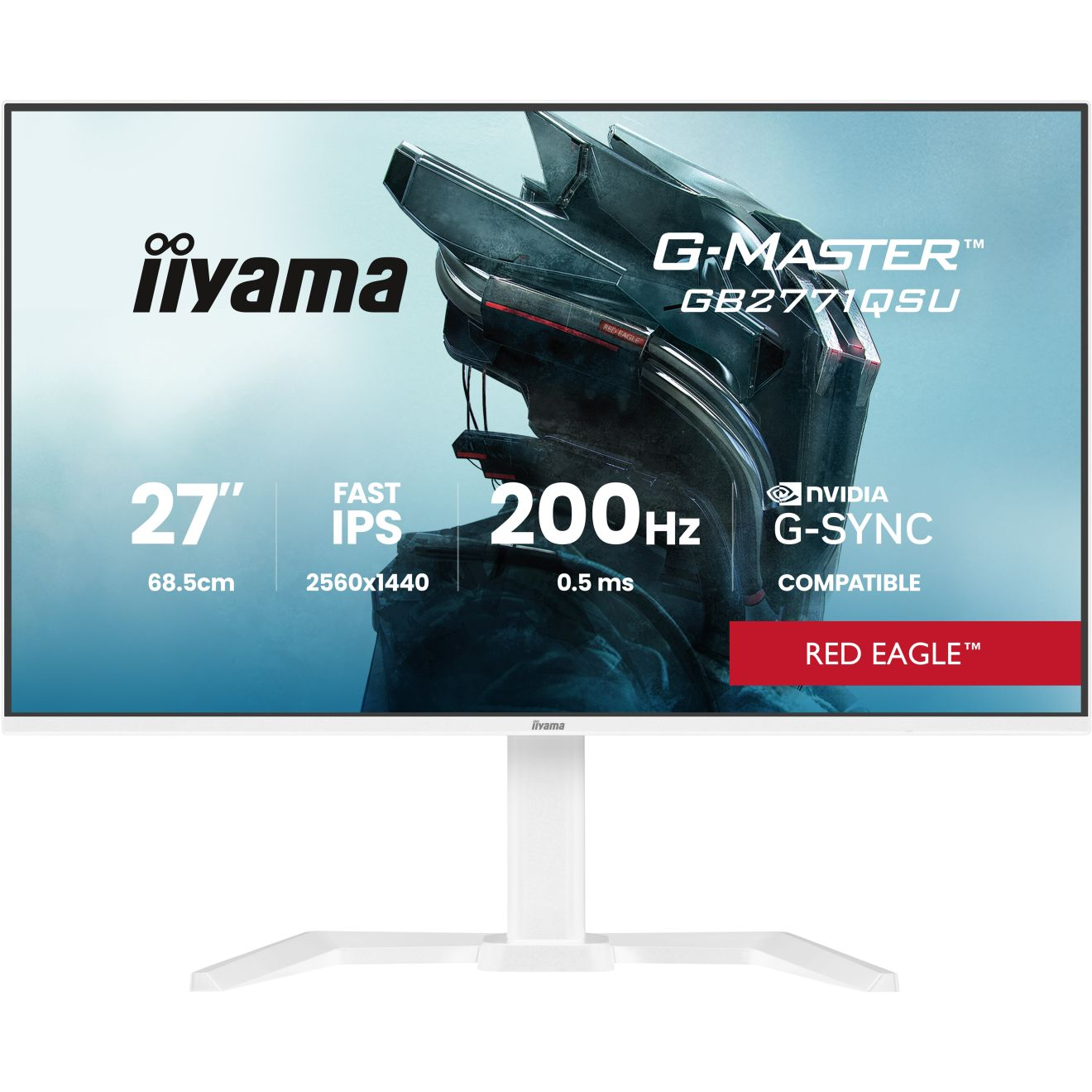 iiyama G-MASTER GB2771QSU-W1 računalni monitor 68,6 cm (27") 2560 x 1440 pikseli Wide Quad HD Bijelo