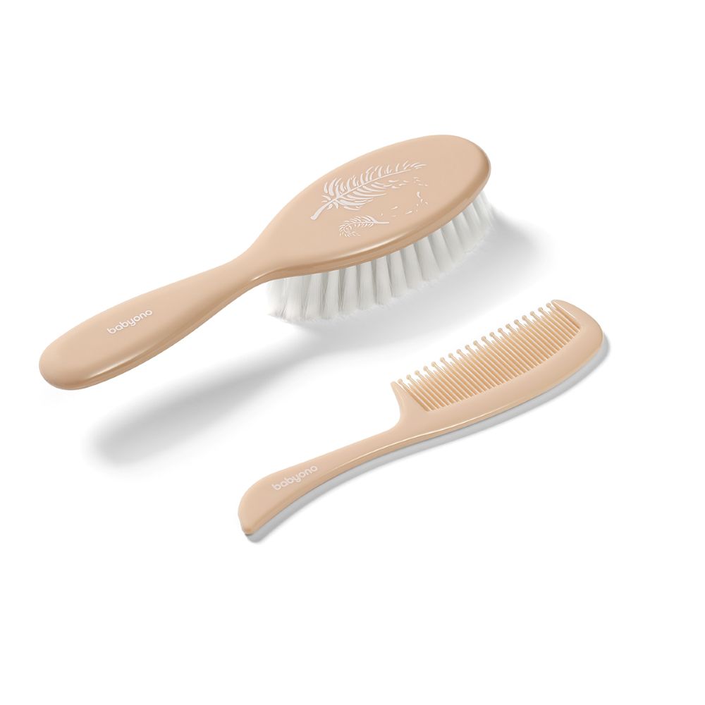 BabyOno Četka i češalj za kosu- supersoft, bež