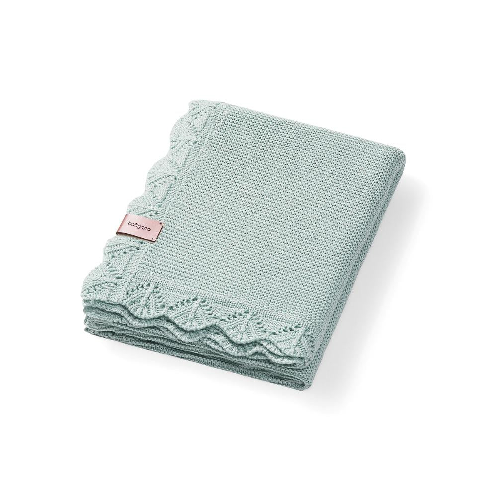 BabyOno Pletena bambus dekica s volanom 75x100 cm, mint