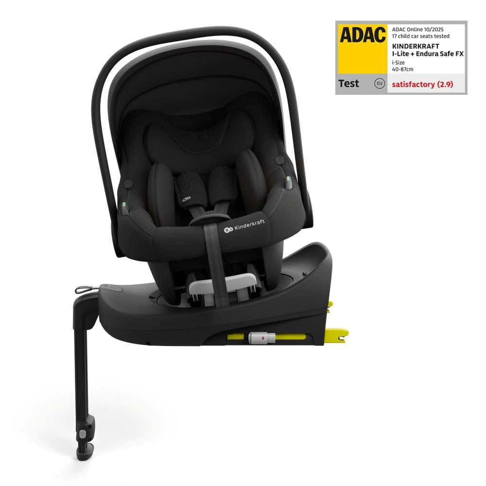 Kinderkraft autosjedalica I-LITE i- Size s ENDURA SAFE FX bazom 0-13 kg (40-87 cm), Black