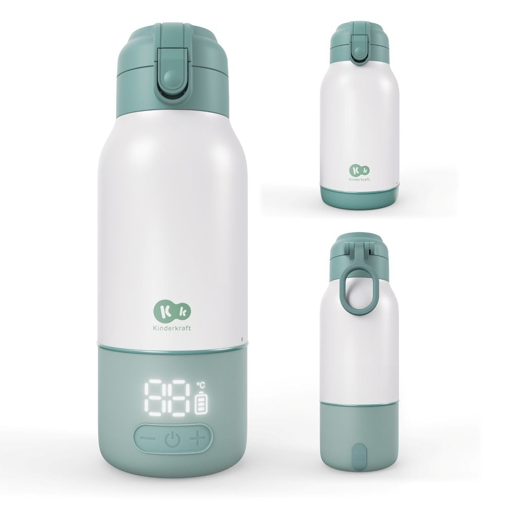 Kinderkraft GAJA prijenosni grijač - bočica/termosica s baterijom 500 ml, Green