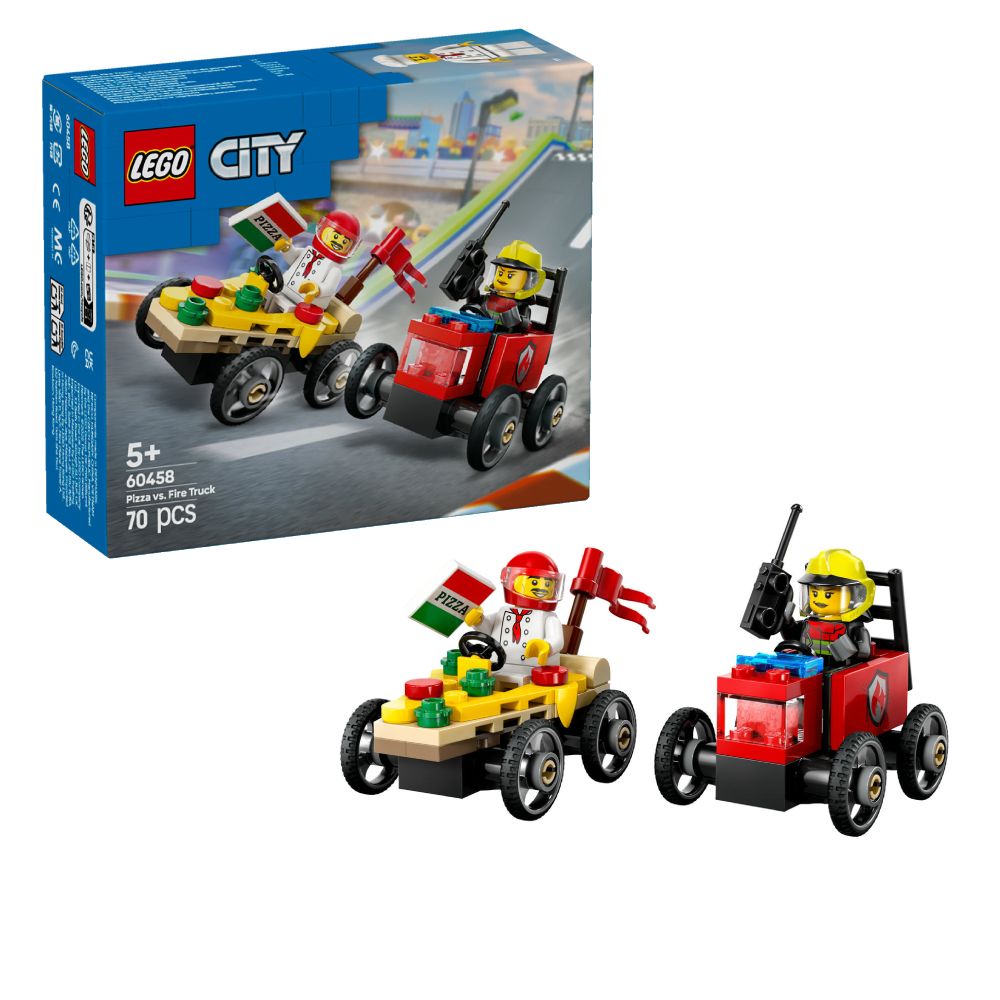 LEGO City 60458 Auto dostavljača pizze vs. vatrogasno vozilo u trci