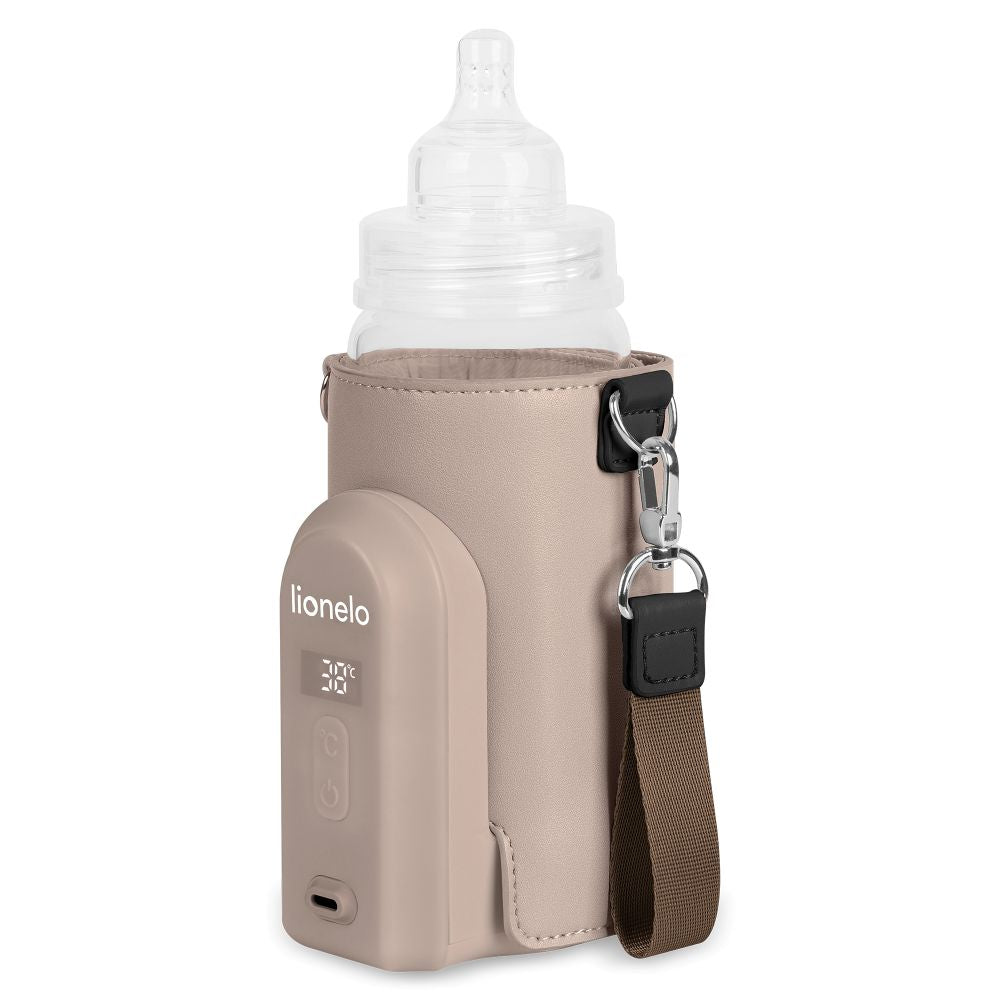 Lionelo Thermup Go Evo električni prijenosni grijač bočica - TERMOSICA s baterijom, Beige Taupe