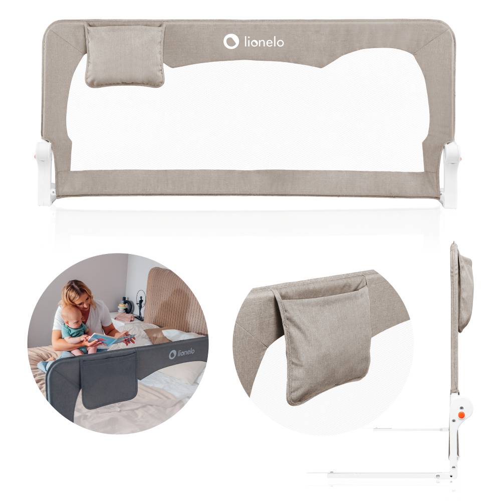 Lionelo zaštitna ograda za krevet Hanna 150x66 cm, Beige Melange