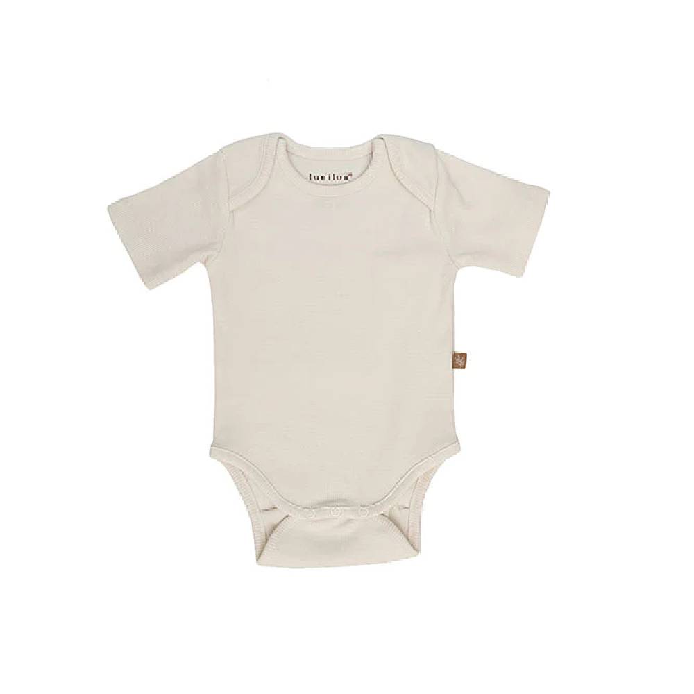 Lunilou - Rebrasti bodi kratki rukav, Off White, vel. 92/98