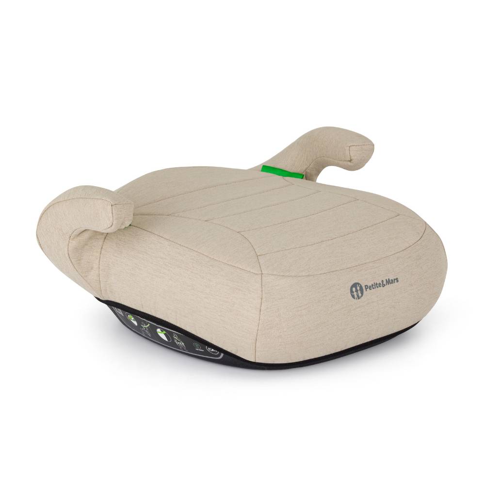PETITE&amp;MARS booster autosjedalica Zuno (125-150 cm) bez Isofix-a, Sage Beige