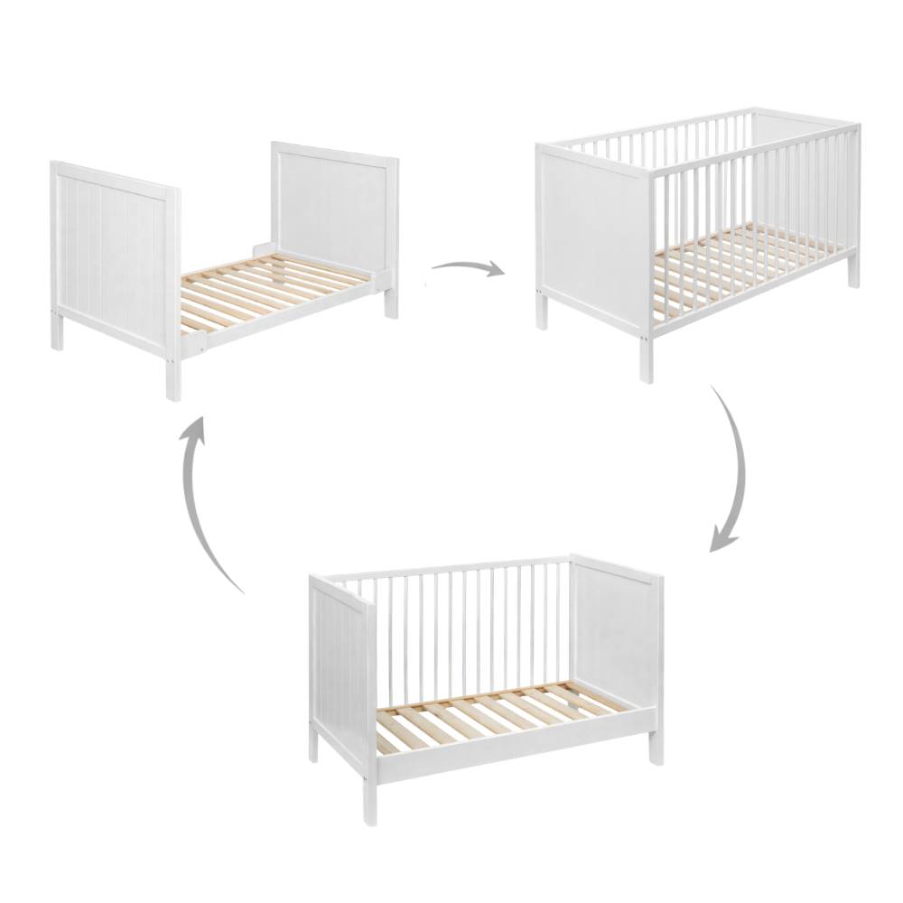 PETITE&amp;MARS krevet/kinderbet Mila 3u1 120x60, White Wood