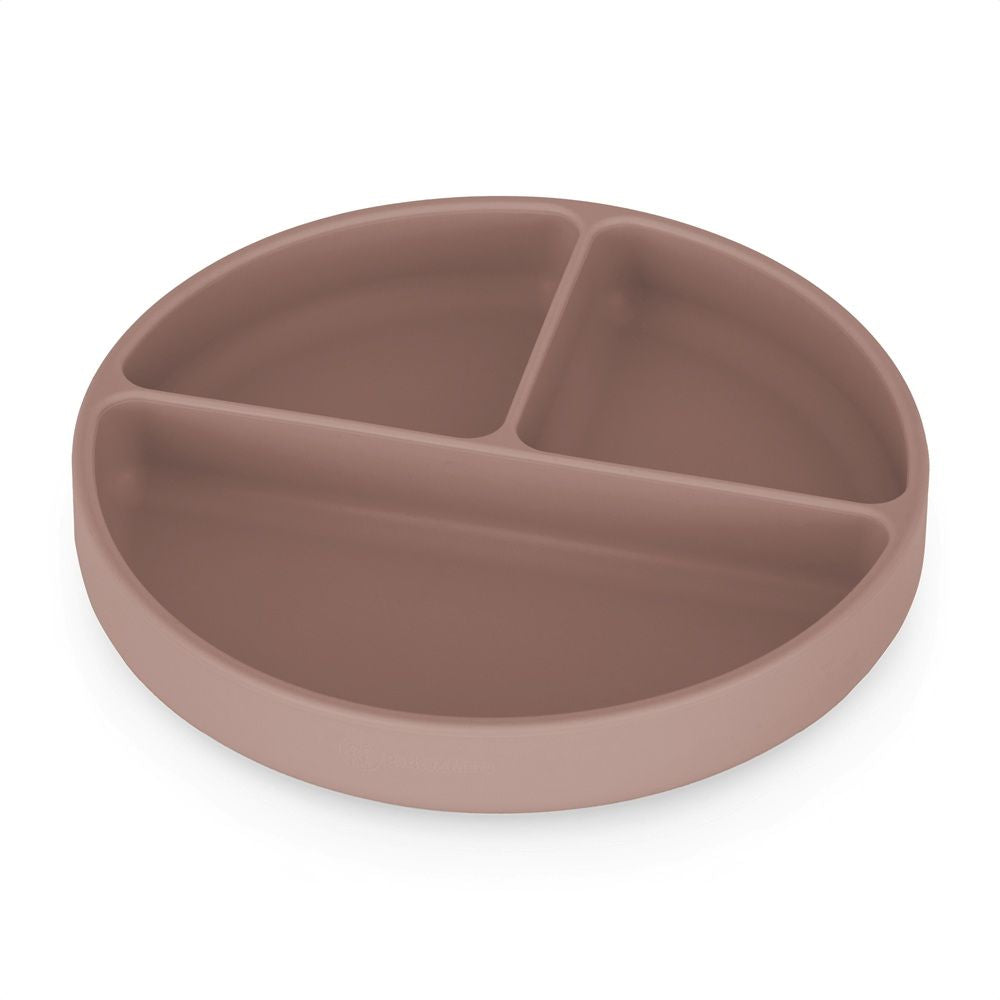 PETITE&MARS Silikonski okrugli tanjur s odjeljcima i vakuumom 6 m+ Take&Match, Velvet Latte