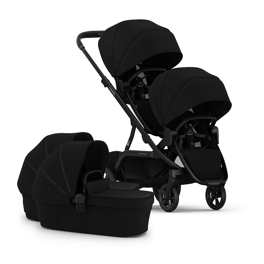 REDSBABY NUVO 2 Twin dječja kolica za blizance 2u1 - Platinum Black