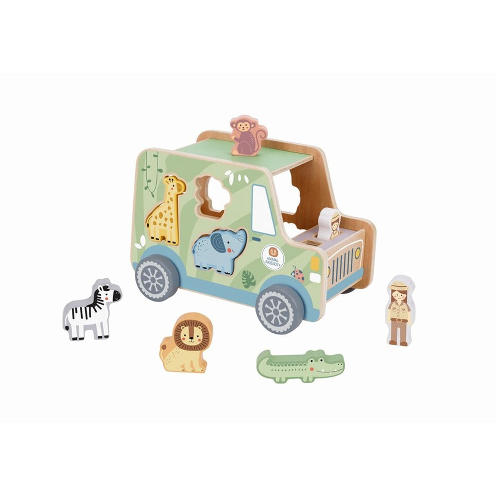 Tooky Toy Animal Jeep drveni safari džip TK960, zelena