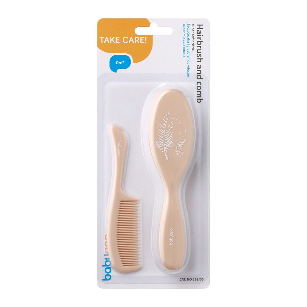 BabyOno Četka i češalj za kosu- supersoft, bež