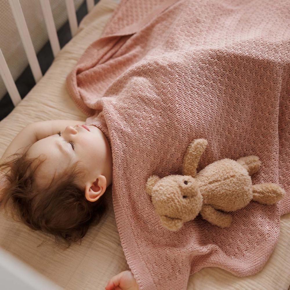 BabyOno Pletena bambus dekica 75x100 cm, roza