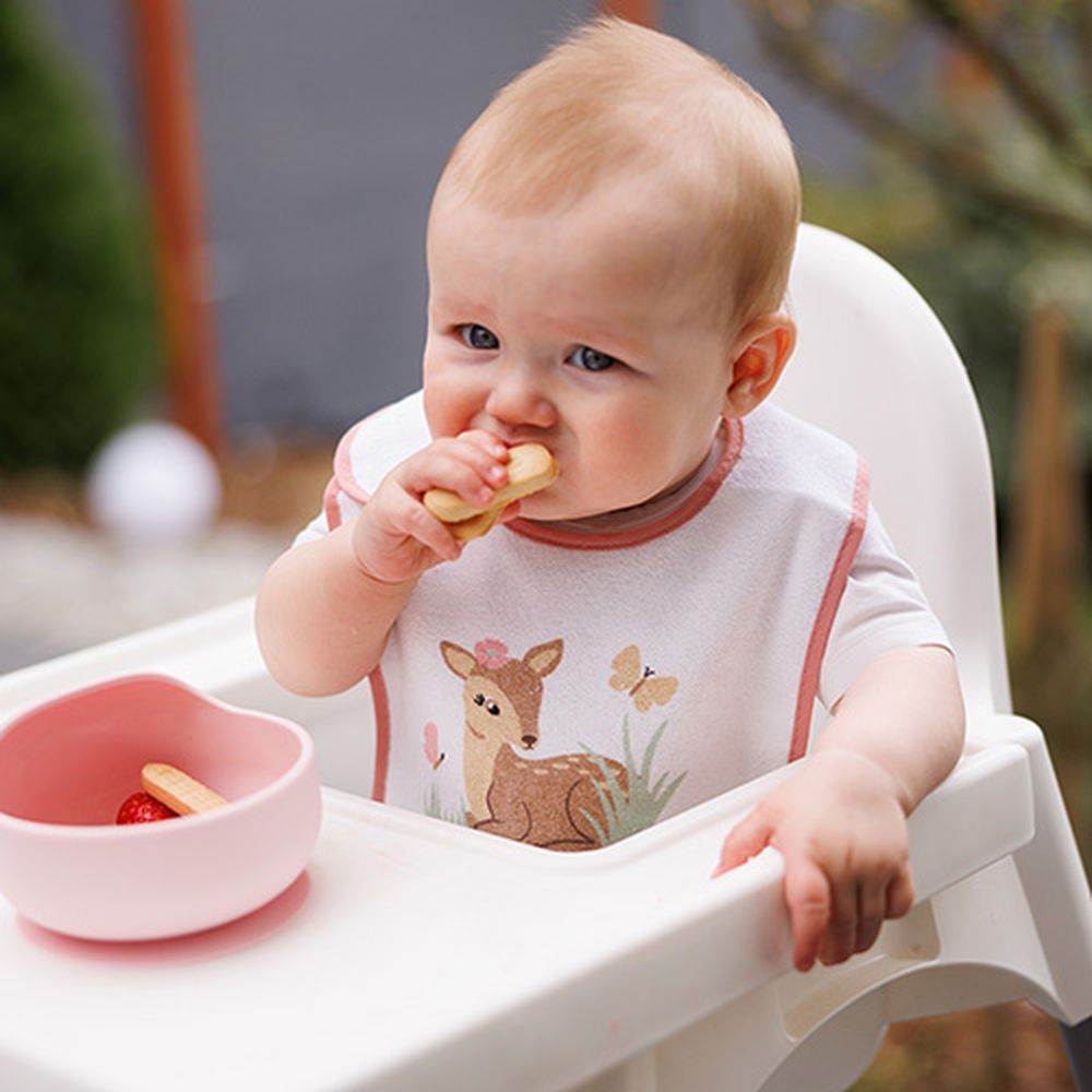 BabyOno Podbradak od frotira 6 mj+, rozi
