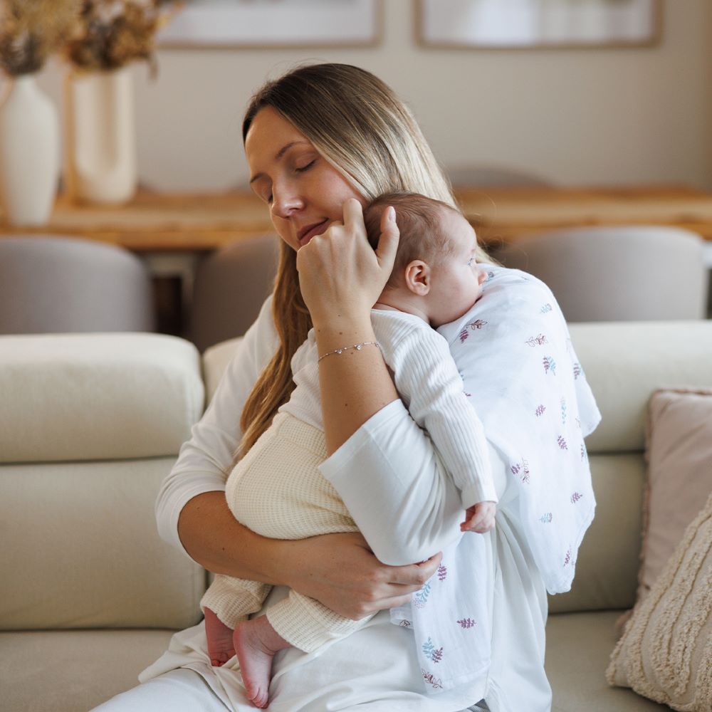 BabyOno Tetra pelene Muslin Cvijeće, roza