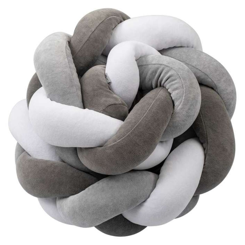 Bubaba Ogradica pletenica za krevetić, 235x15 cm sivo-bijela