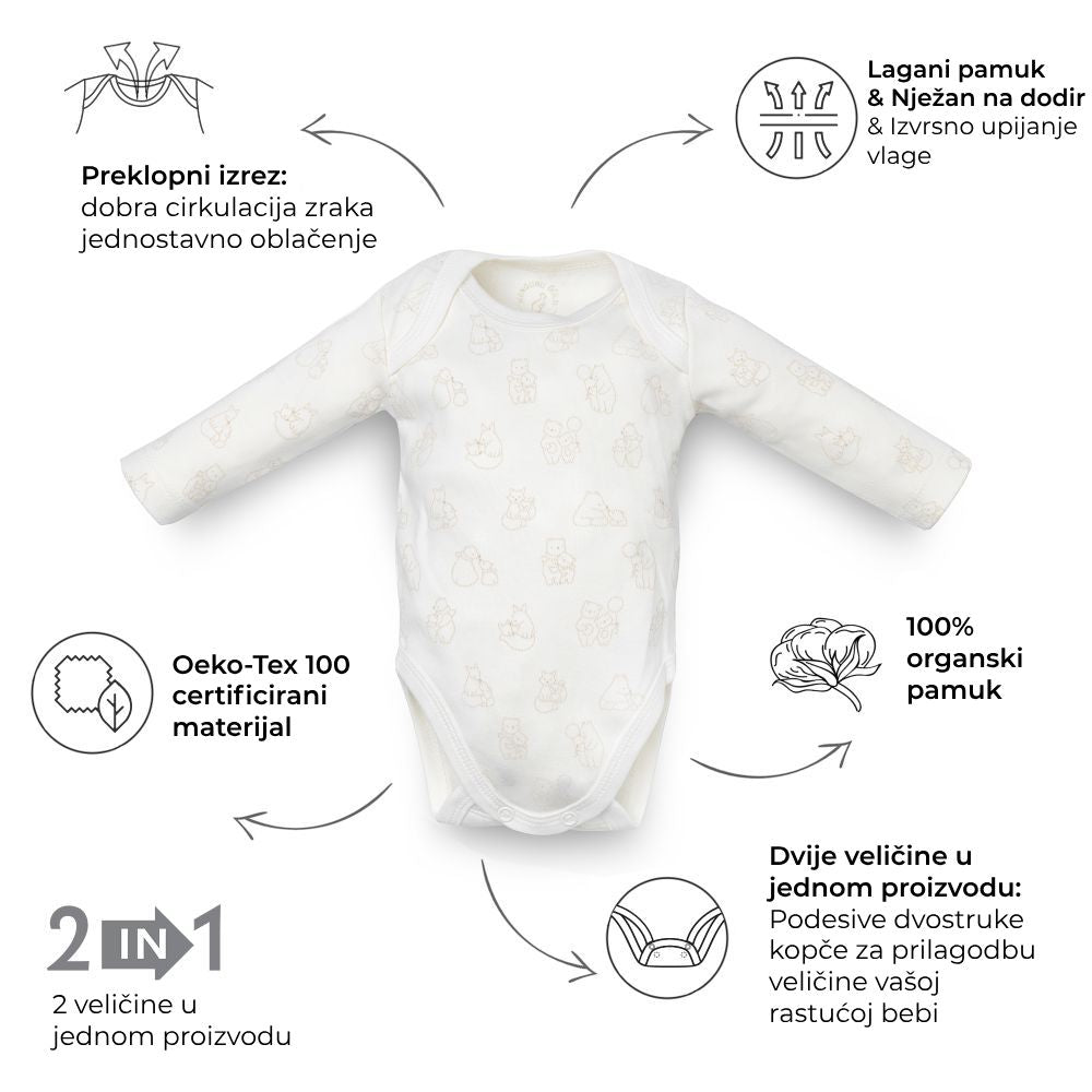 Kenguru Gold Body za bebe, Full print, vel. 50-56