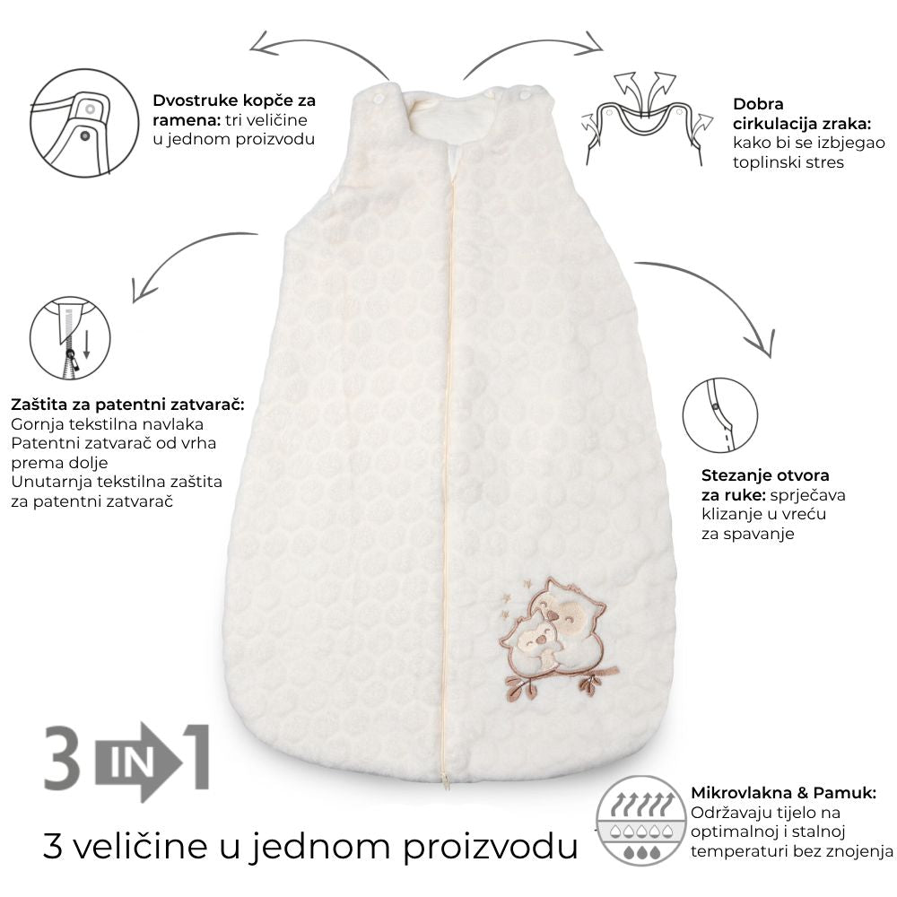 Kenguru Gold Vreća za spavanje TOG2, Popcorn-owl, 4-8 m