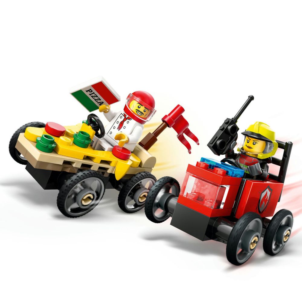 LEGO City 60458 Auto dostavljača pizze vs. vatrogasno vozilo u trci