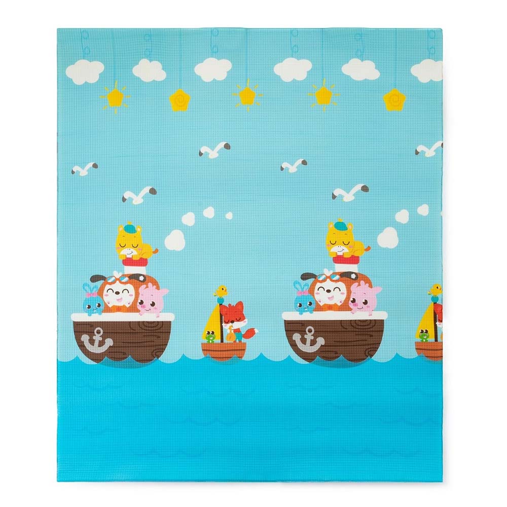 PETITE&MARS Dvostrana podloga za igru Joy Max, Giraffe&Sea 180x150 cm