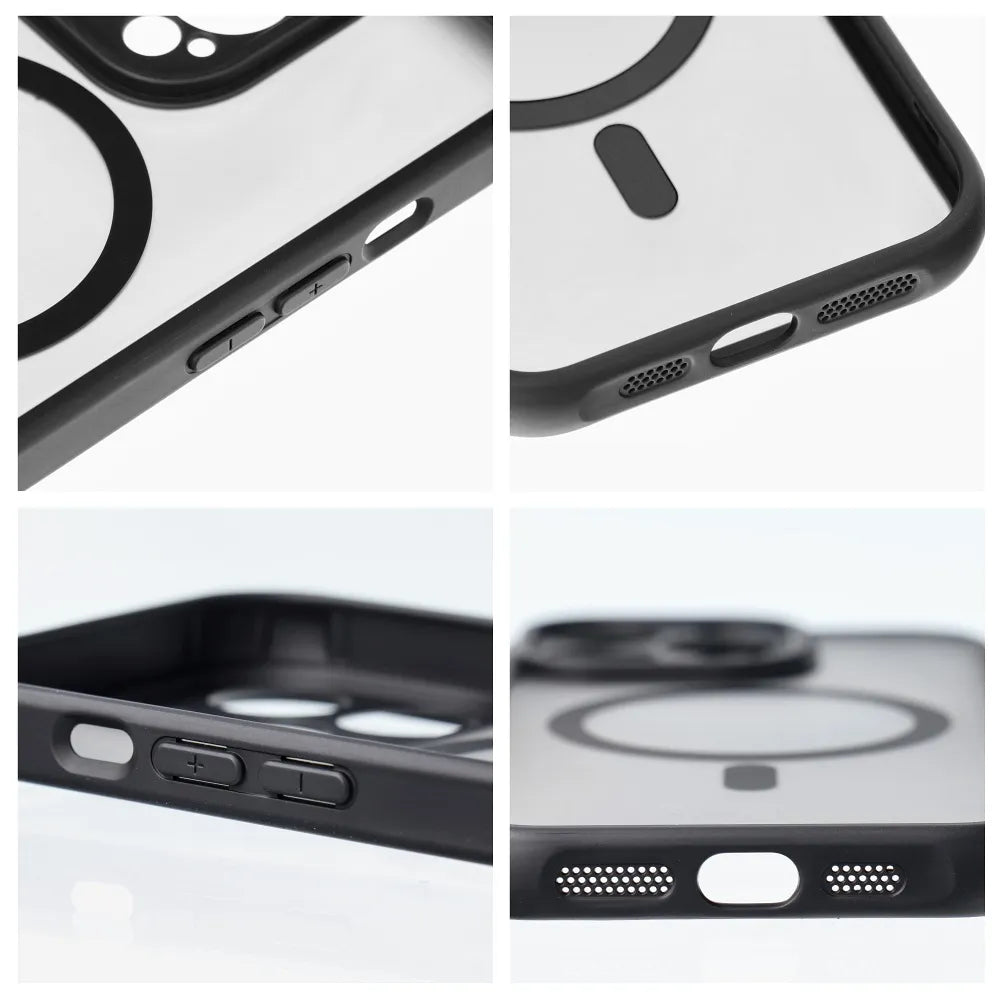 Full Matte Mag Cover etui, združljiv z MagSafe, za iPhone 12 črn