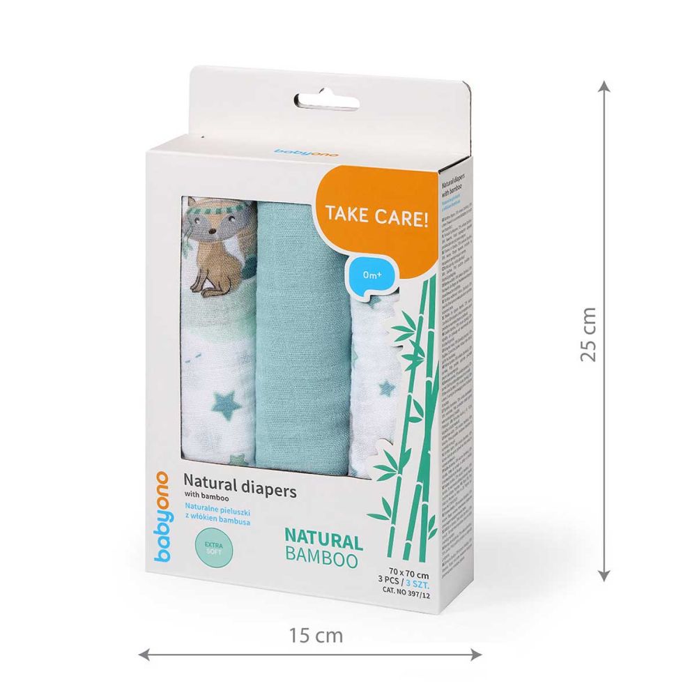 BabyOno Bambus tetra pelene Šator, plava