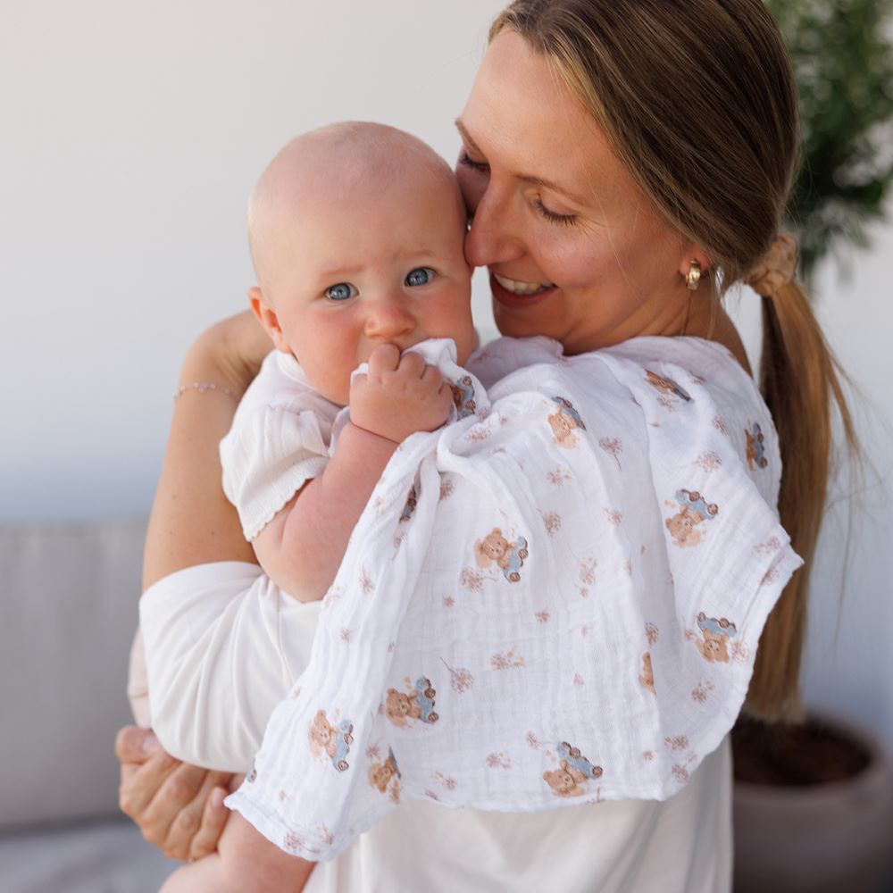BabyOno Tetra pelene Muslin Medo u autu, bež