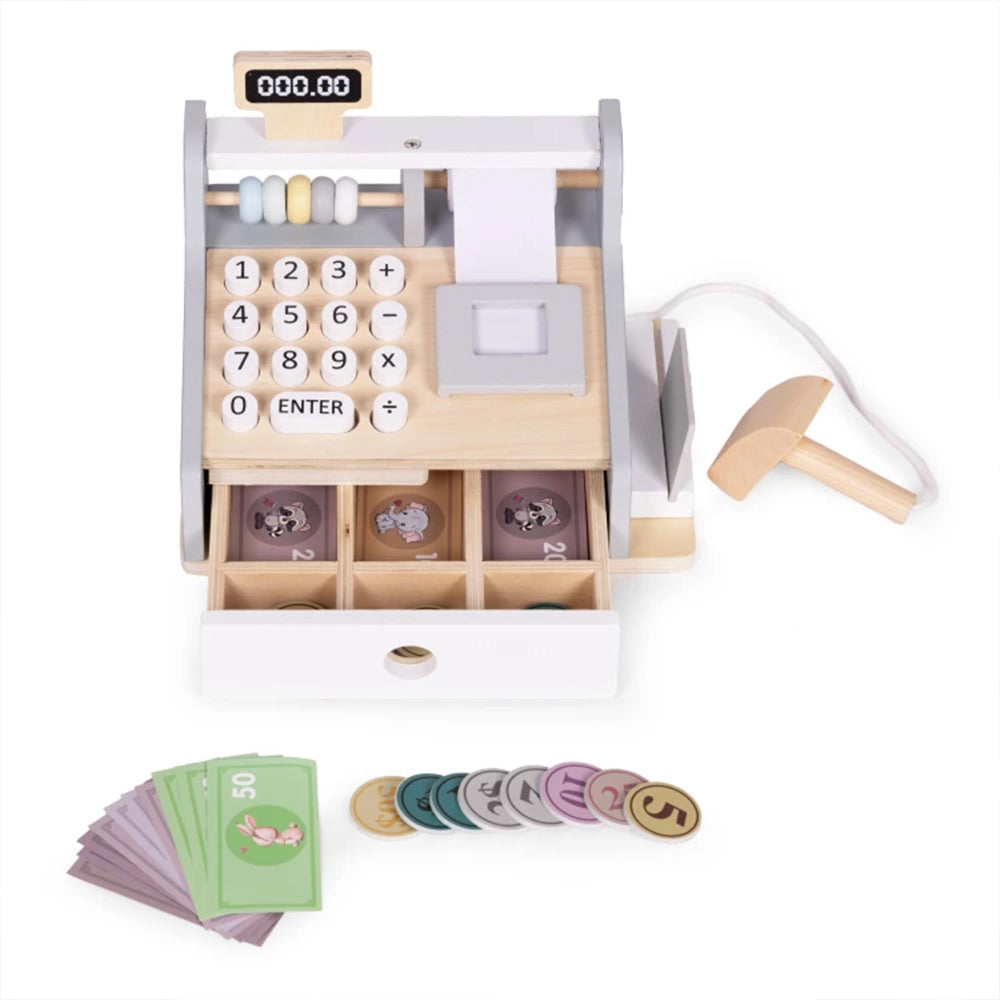 Ecotoys Drvena blagajna 3 god+, bijela