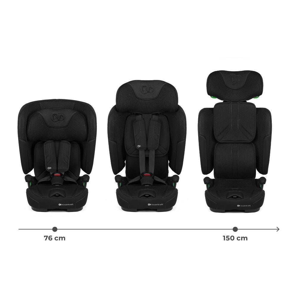 Kinderkraft autosjedalica FIX2GO i-Size 9-36 kg (76-150 cm), Black