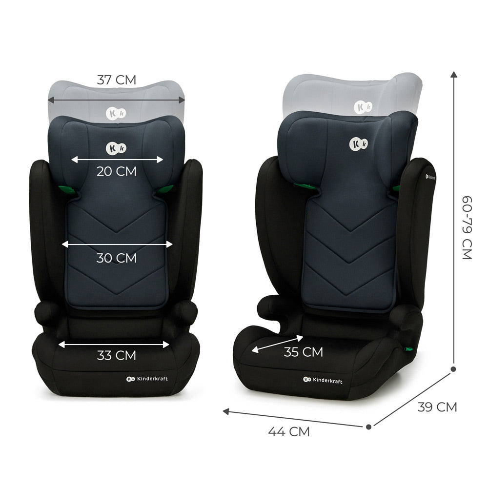 Kinderkraft autosjedalica I-Spark i-Size 15-36 kg (100-150 cm), Black