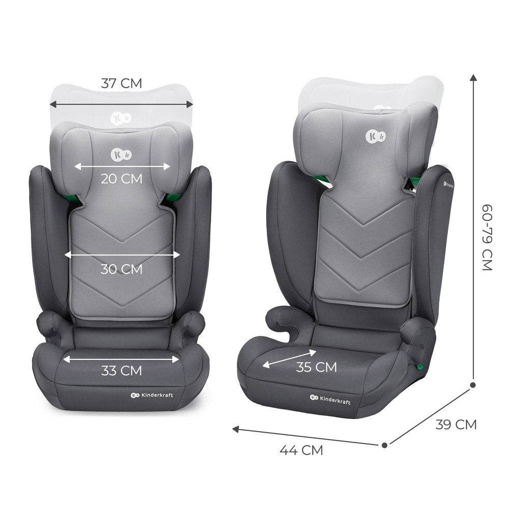 Kinderkraft autosjedalica I-Spark i-Size 15-36 kg (100-150 cm), Grey