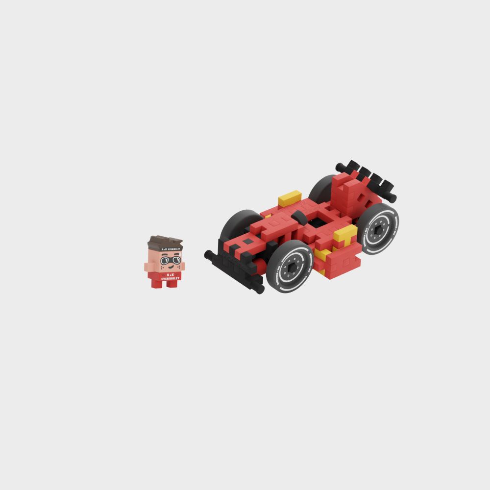 Marioinex Mini Waffle Cars 50 kom, Race Car Red