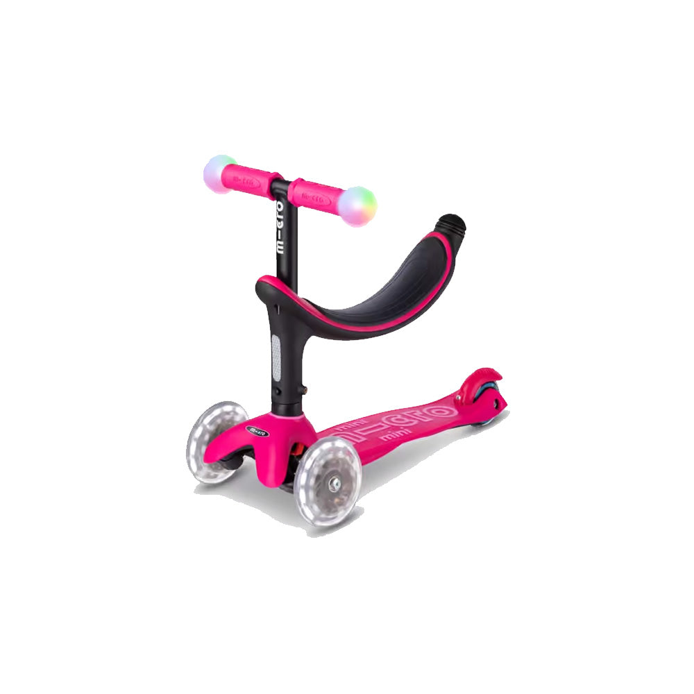 Micro Mini2Grow Deluxe Magic LED romobil i guralica, Pink