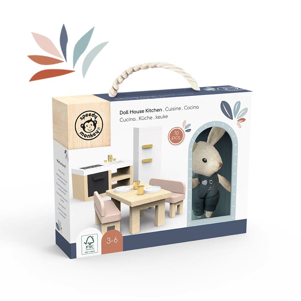 Speedy Monkey Drvena igra Doll Kitchen