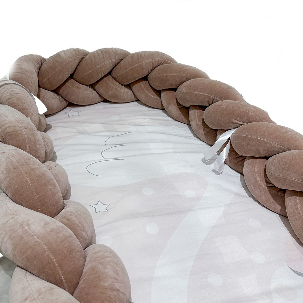 SuperMami Ogradica pletenica velur 300x22 cm, choco