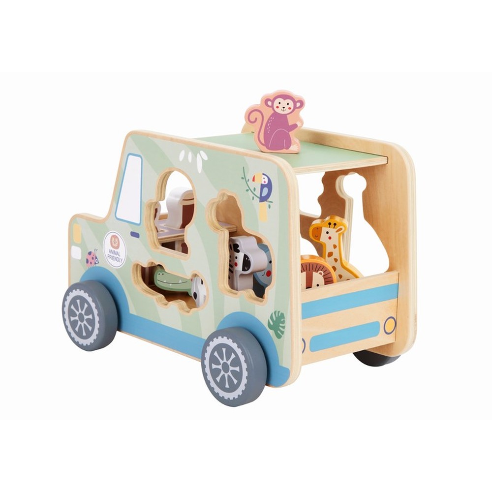 Tooky Toy Animal Jeep drveni safari džip TK960, zelena