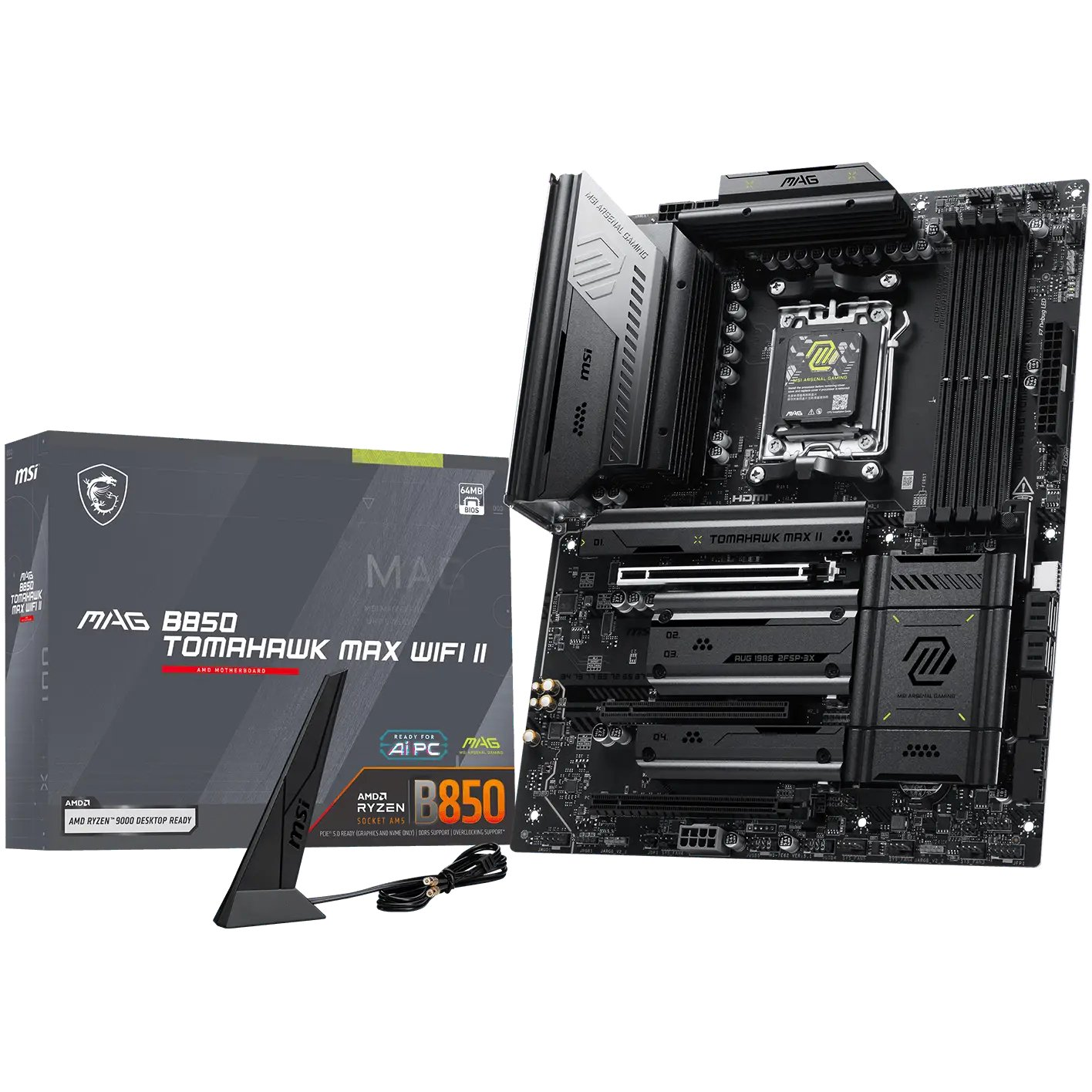 MSI MAG B850 TOMAHAWK MAX WIFI II matična ploča AMD B850 Utor AM5 ATX