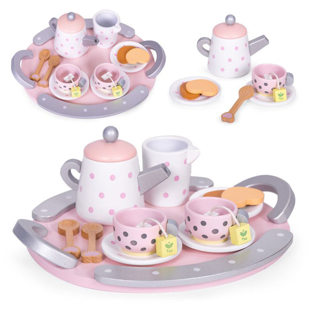 Ecotoys Drveni set za čaj od 15 elemenata
