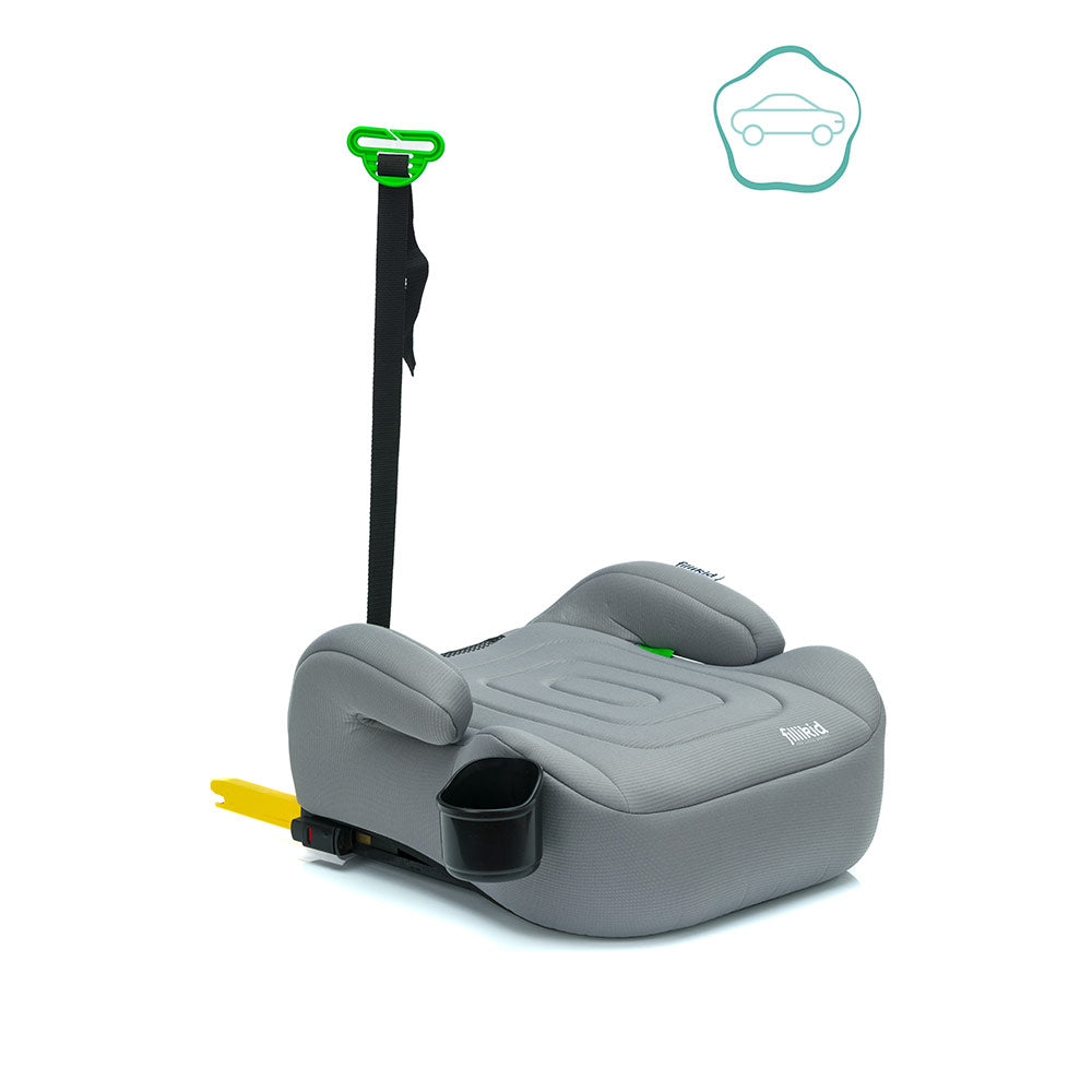 Fillikid Booster/sjedalo za auto Flip deluxe (125-150 cm) s podesivim Isofix priključkom i držačem za čašu, siva