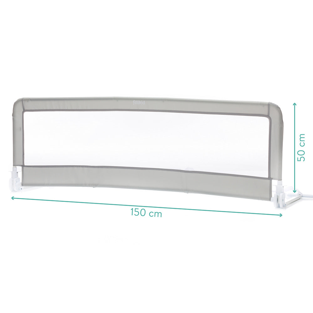 Fillikid zaštitna ograda za krevet Emma 150x50 cm, siva