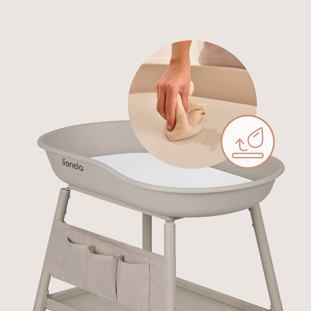 Lionelo Rosie stol za prematanje s podlogom, beige sand