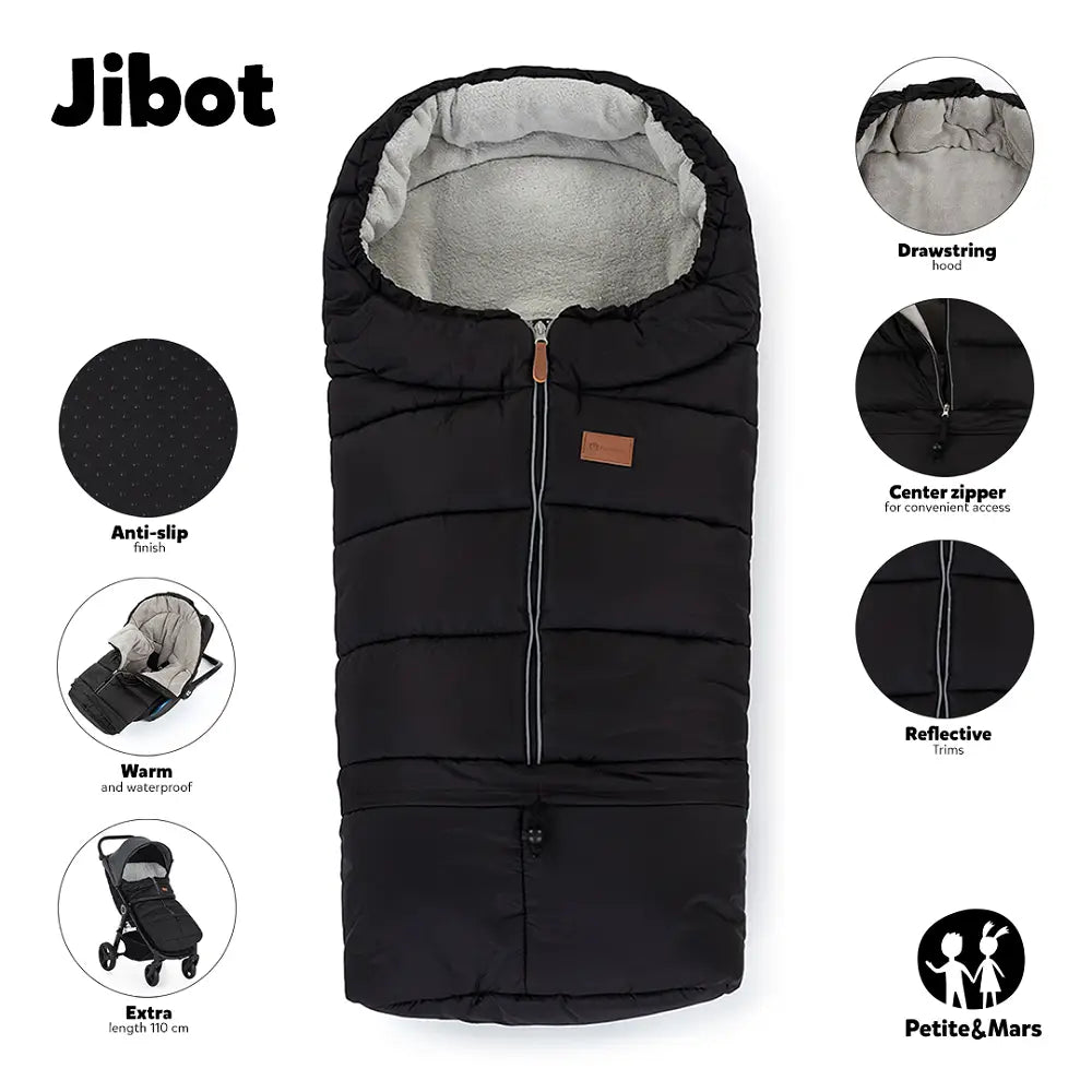 PETITE&MARS Footmuff Jibot 3 u 1 zimska vreća za kolica, Ink Black