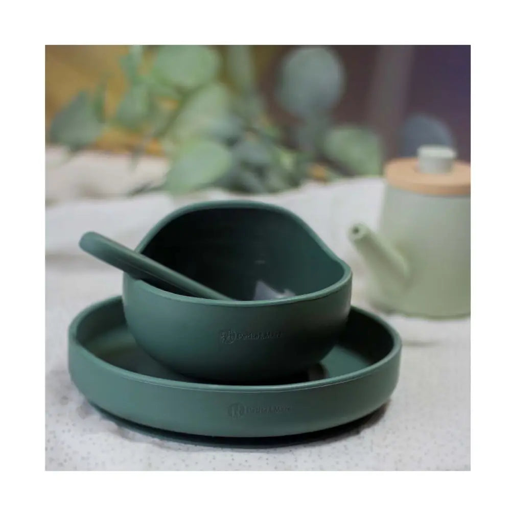PETITE&MARS Silikonski tanjur s vakuumom 6 m+ Take&Match, Misty Green